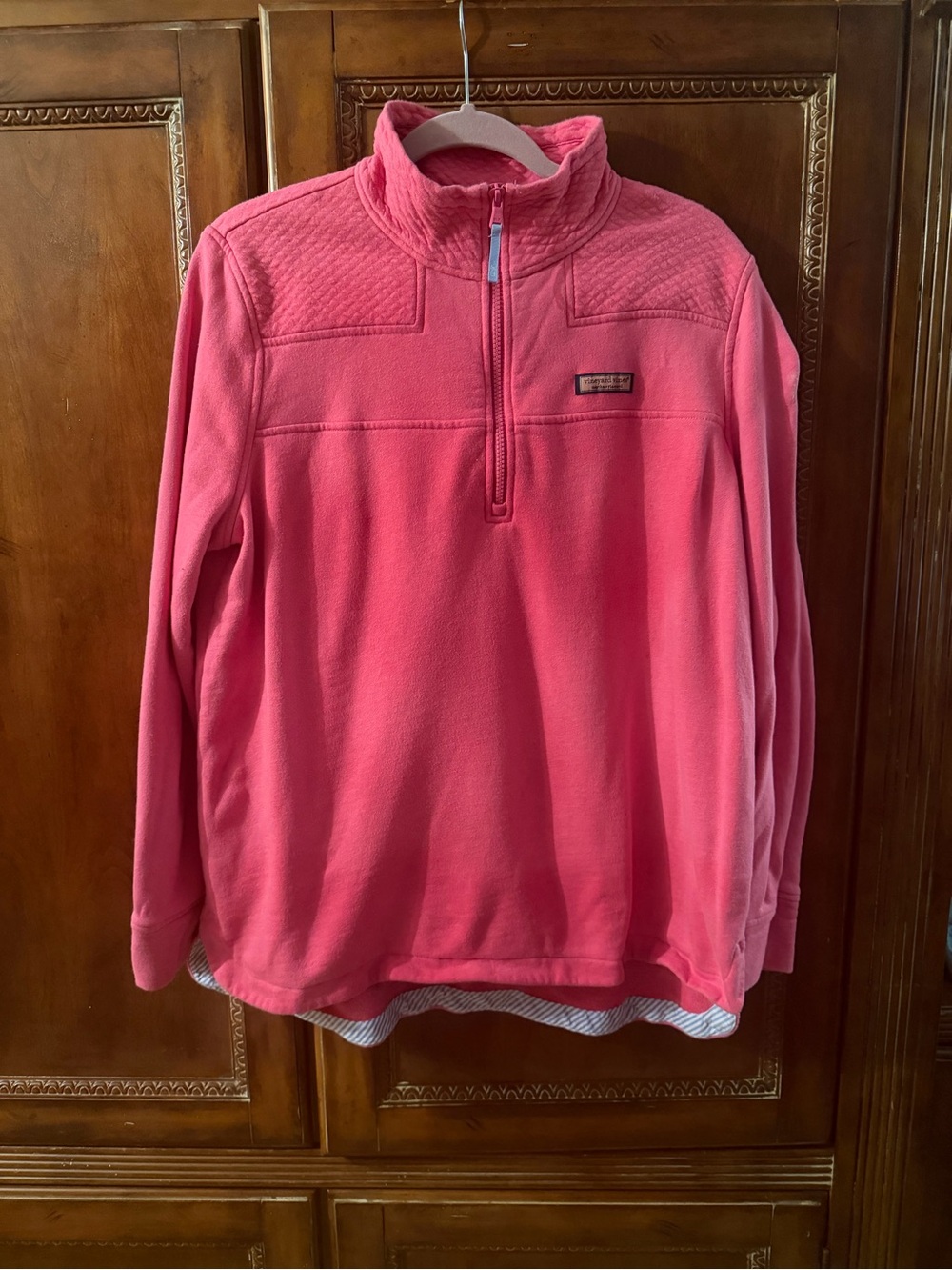 Vineyard Vines Pink Half-Zip Fleece Pullover